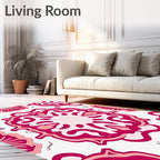 Radiant Pink Mandala Bloom Rug