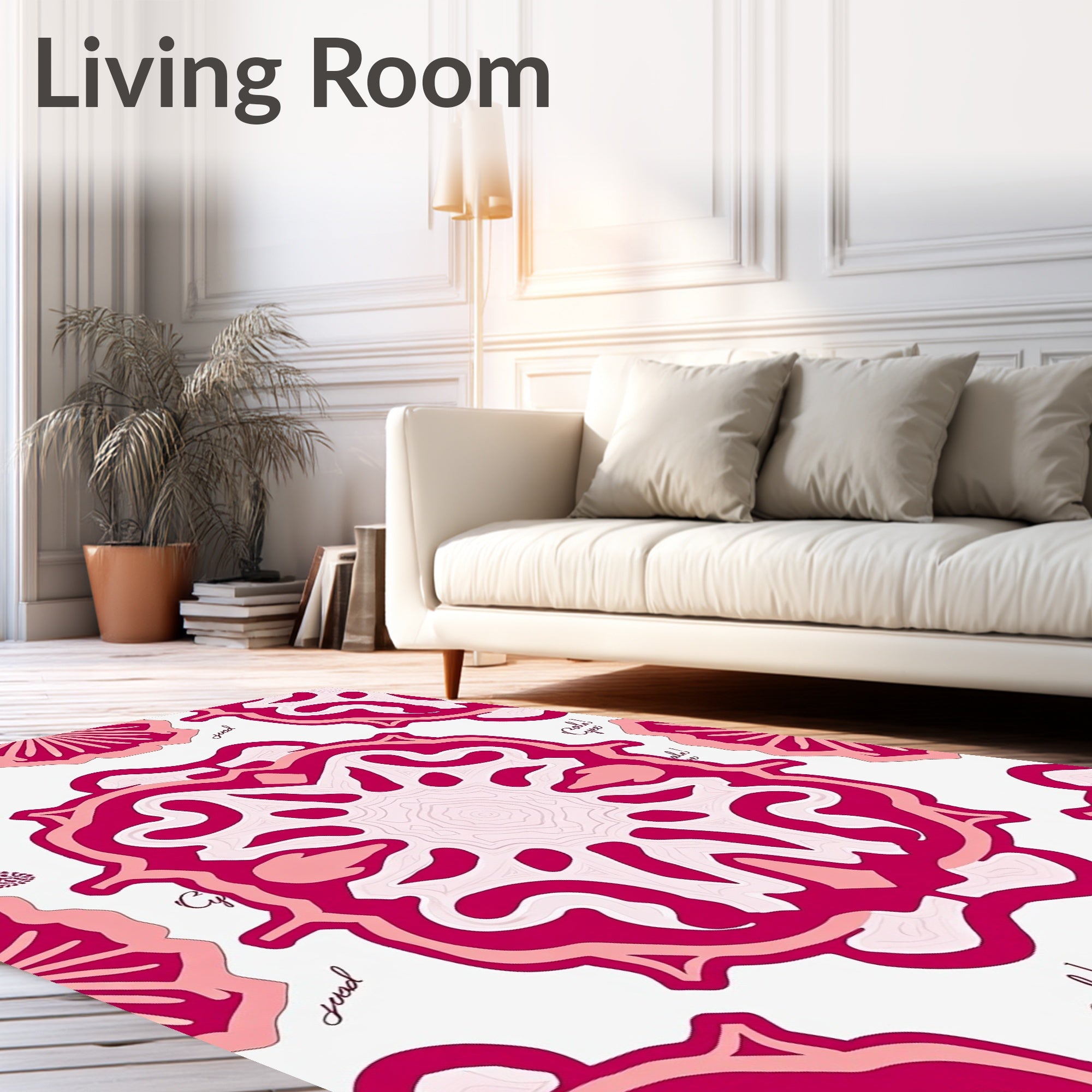 Radiant Pink Mandala Bloom Rug