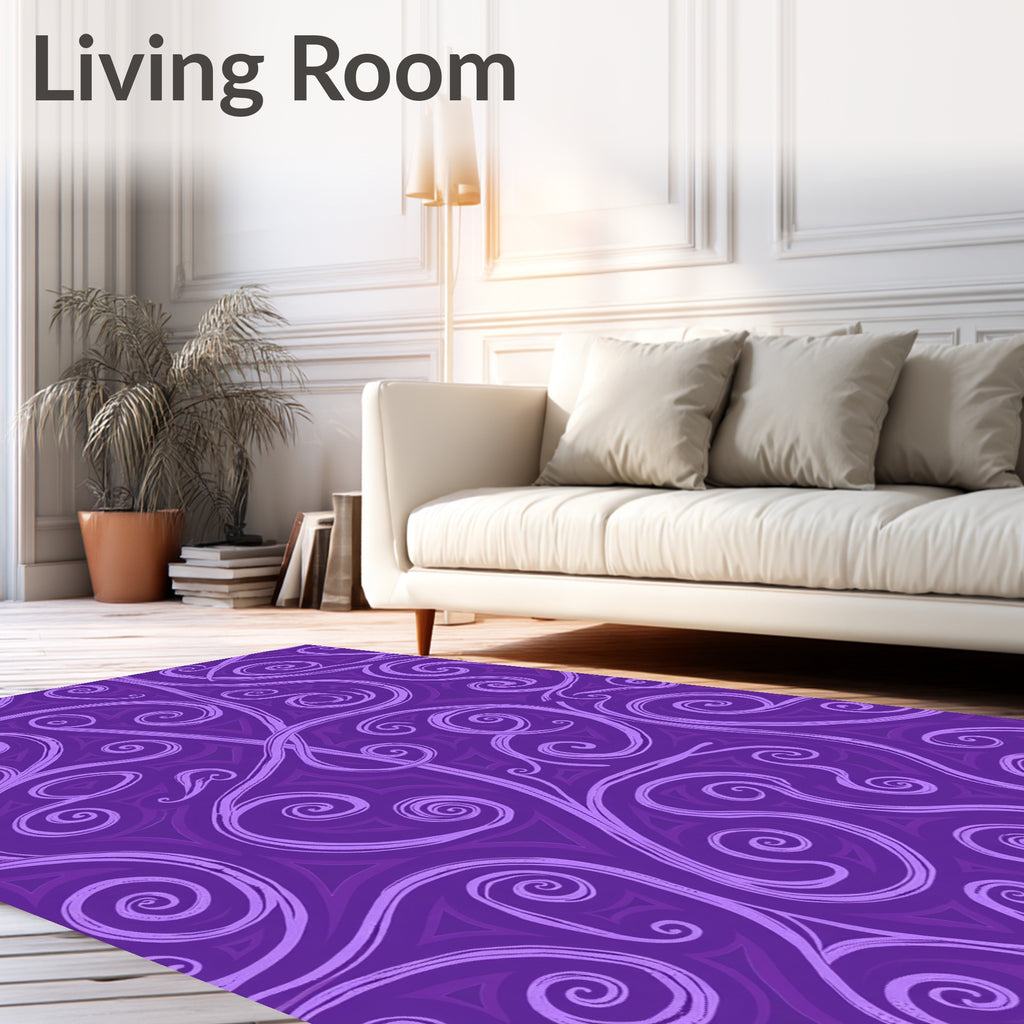 Purple Swirl Vine Organic Rug