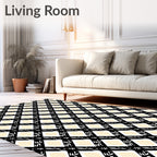 Black White Diamond Lattice Rug