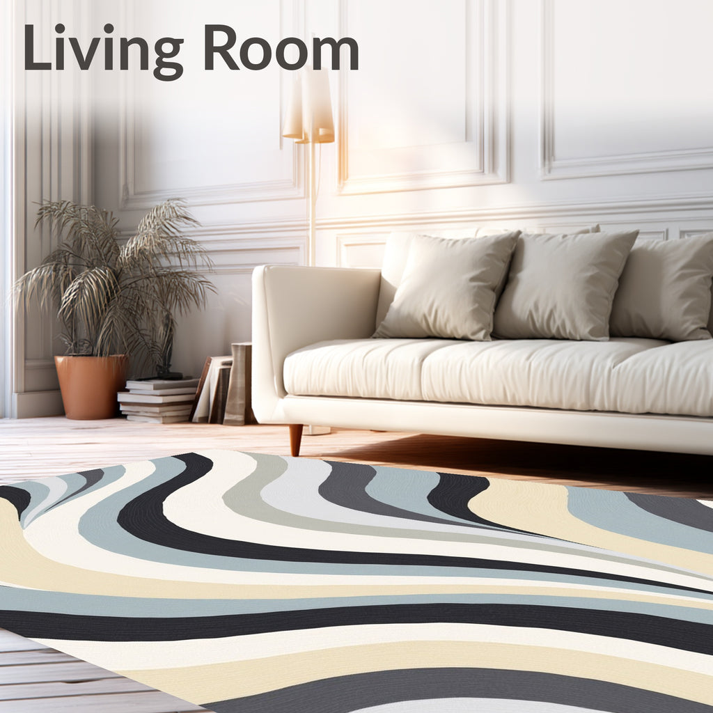 Cool Tones Gentle Swirls Rug