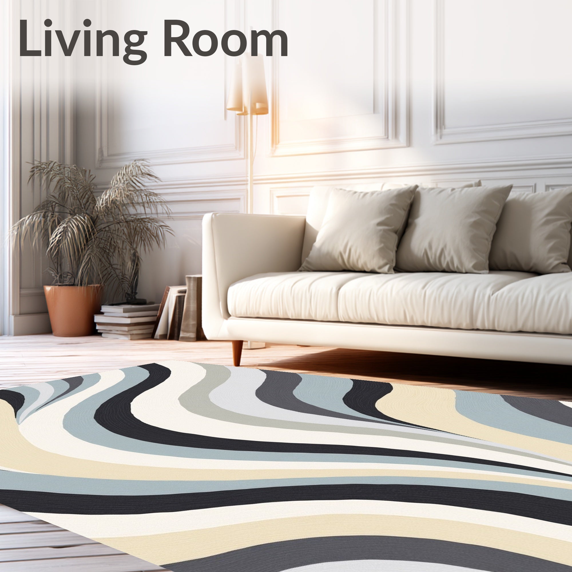 Cool Tones Gentle Swirls Rug