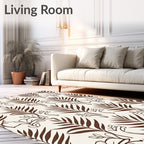Brown Leafy Branches Botanical Texture Rug