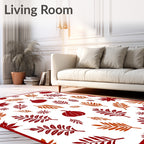 Autumn Leaves Pumpkins Falling Motif Rug