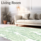 Pale Green Monstera Leaf Arrangement Rug