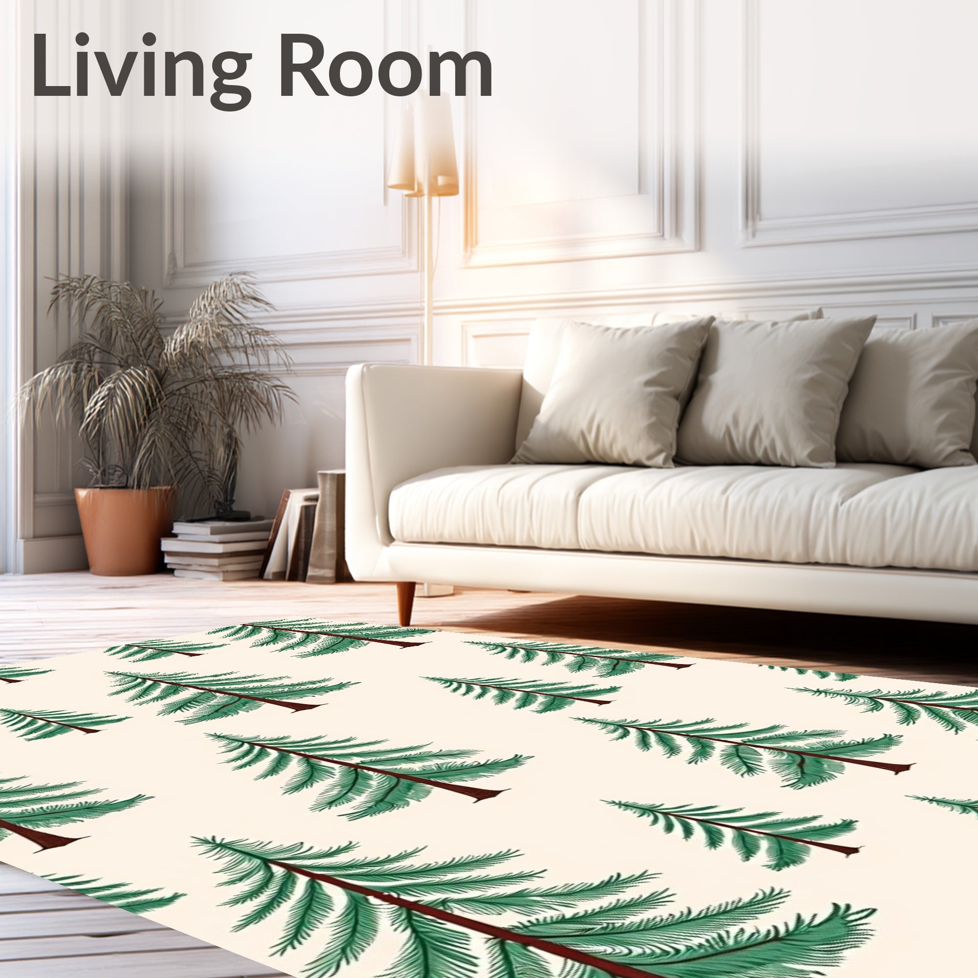 Earthy Pine Forest Repeating Pattern Rug