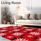 Red White Blue Snowflake Swirls Rug