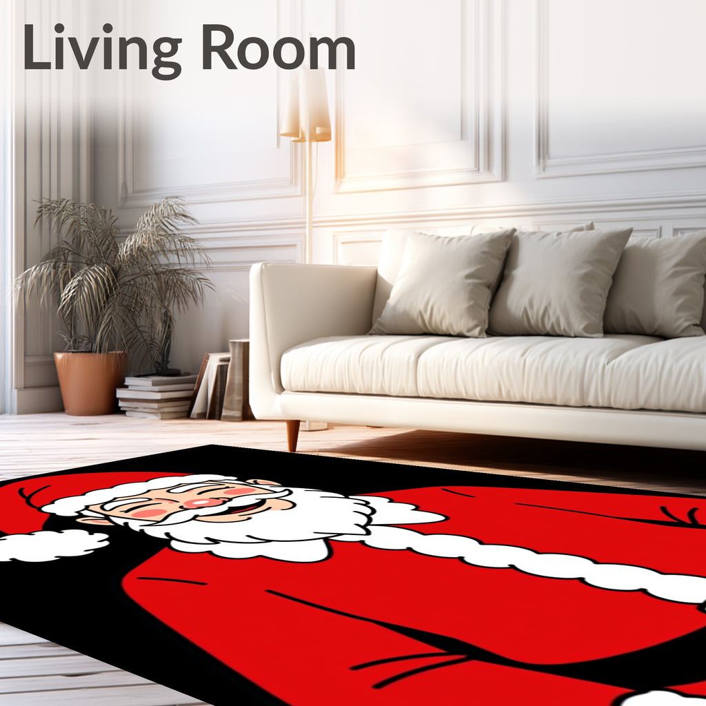 Jolly Red Santa Claus Portrait Rug