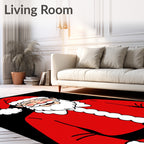 Jolly Red Santa Claus Portrait Rug