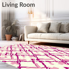 Vibrant Pink Diamond Overlaid Lattice Rug