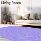 Lavender Swirling Line Abstract Rug