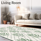 Green Leaf Lattice Natural Tone Rug