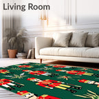 Red Nutcracker Soldiers With Gold Accents Rug