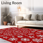 Winter White Snowflake Mandala Rug