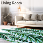 Verdant Pine Trees Snowfall Accents Rug