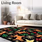 Whimsical Reindeer Forest Starry Night Rug