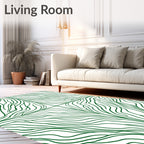 Green Abstract Organic Flow Rug