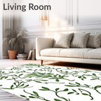 Verdant Green Branching Foliage Rug