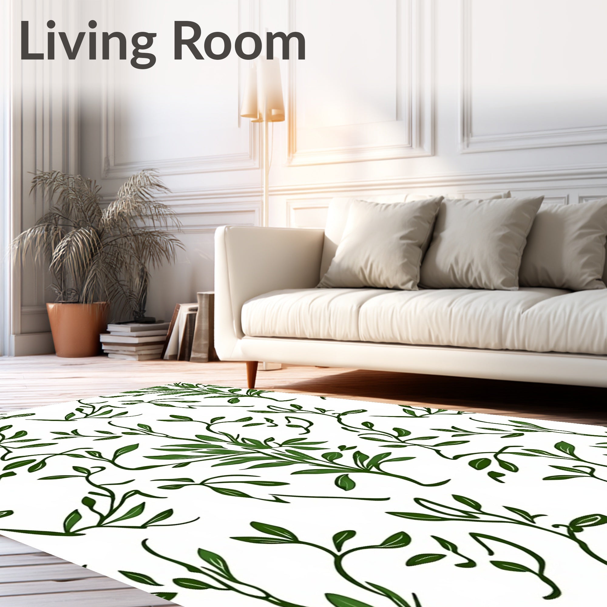Verdant Green Branching Foliage Rug