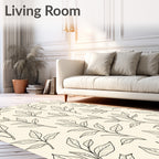 Cream Botanical Branch Outline Rug