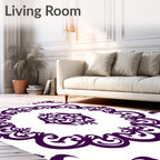 Ornate Plum Swirls Garland Rug