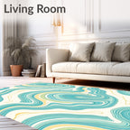 Aqua Yellow Swirl Agate Rug