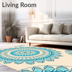 Sky Blue Medallion Mandala Rug