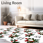 Festive Red Holly Berry Garland Rug