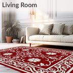 Crimson Vintage Floral Medallion Rug