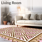 Geometric Pink Cubes Diamond Rug