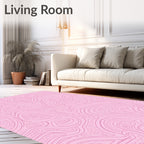 Pink Whimsical Organic Line Art Rug