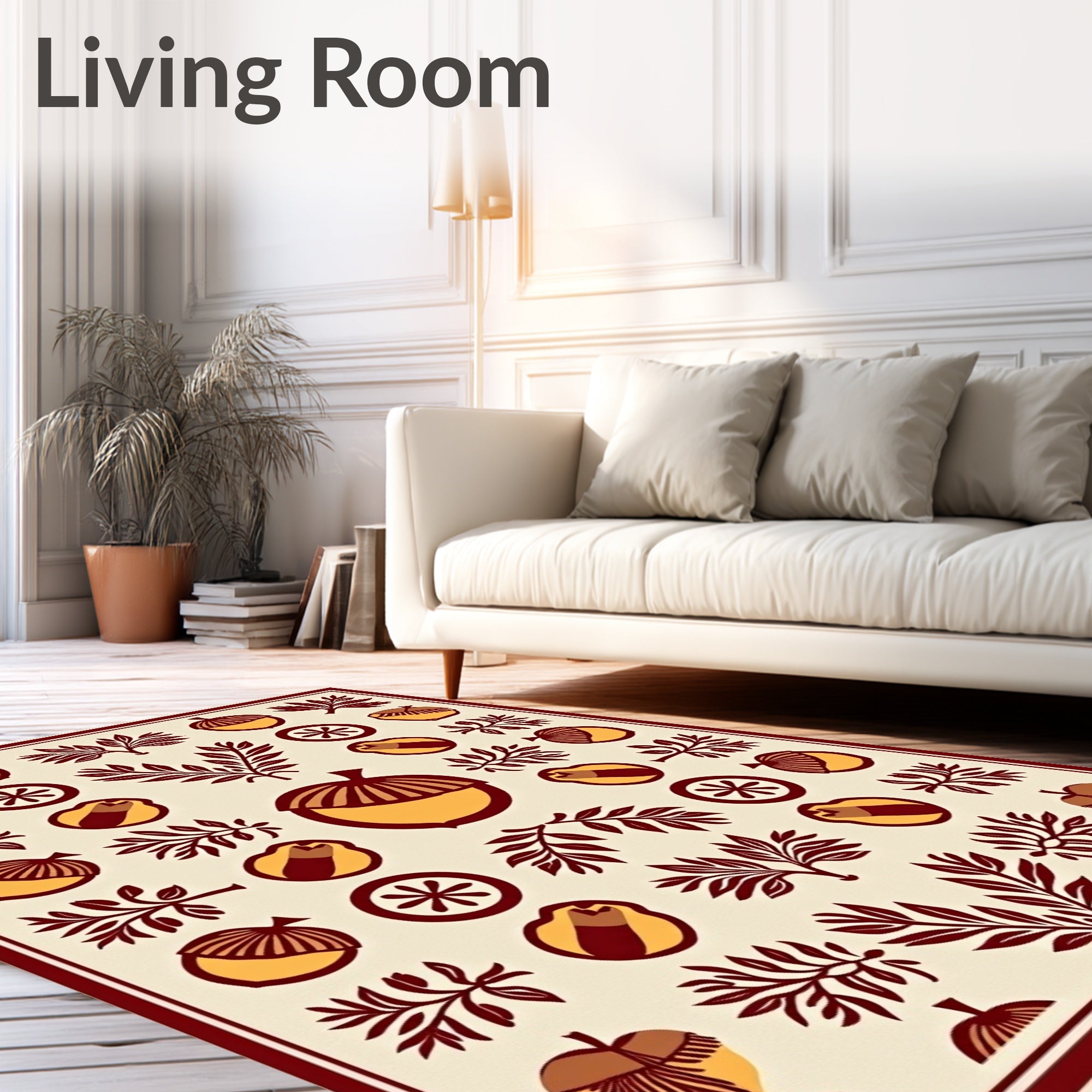 Autumn Acorn Leaf Meadow Rug