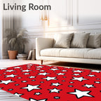 Red White Scattered StarsRug Rug