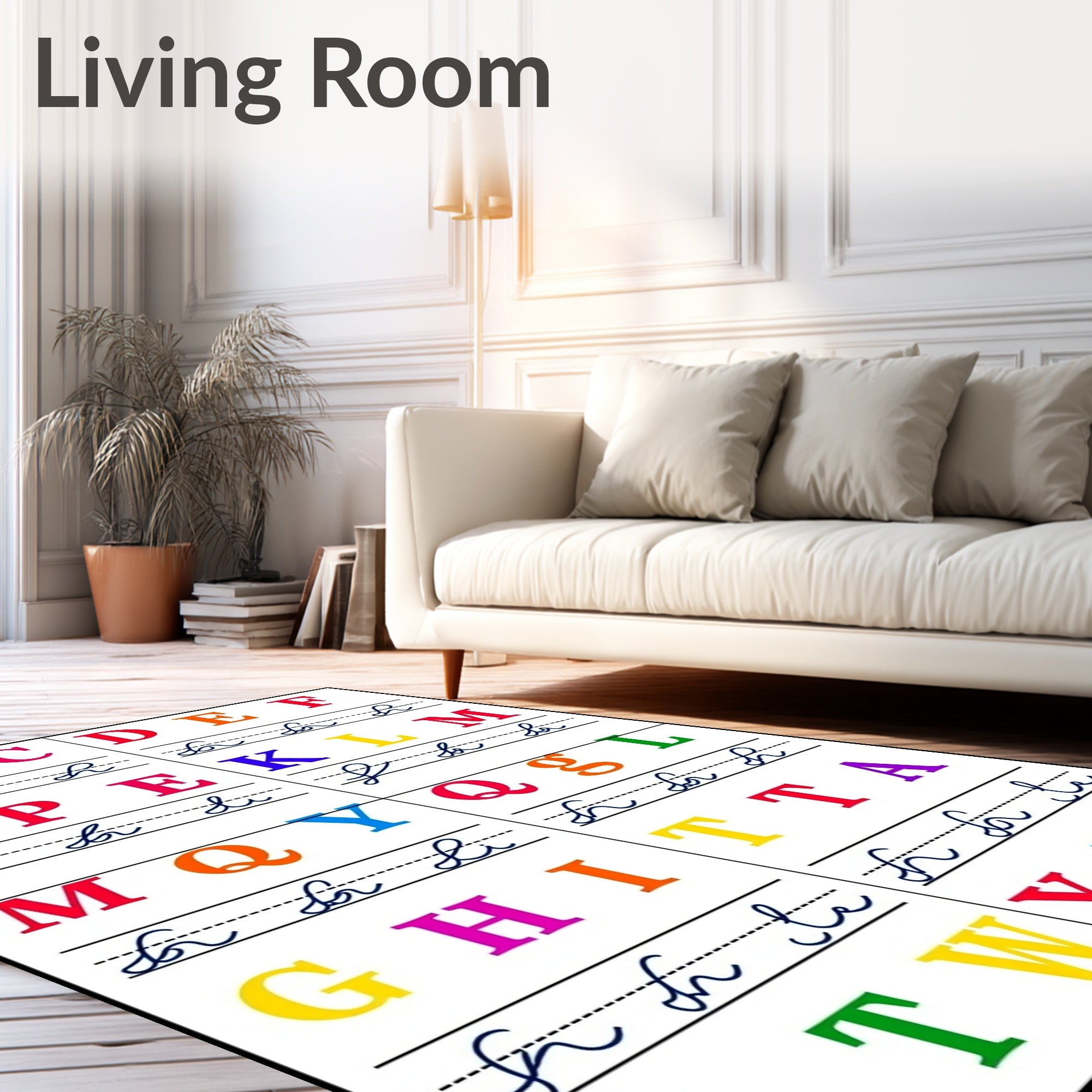 Colorful Alphabet Teaching Chart Rug