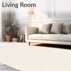 Cream Hexagon Lattice Relief Rug