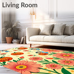 Whimsical Orange Pumpkin Fairy Garden Rug