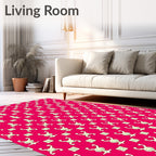 Crimson Figures and Squares Rug