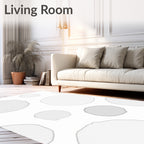 Soft Gray Round Watercolor Blots Rug
