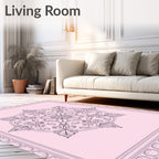 Pink Mandala Floral Art Rug