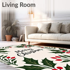 Festive Holly Berry Square Rug