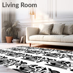 Monochromatic Abstract Organic Forms Rug