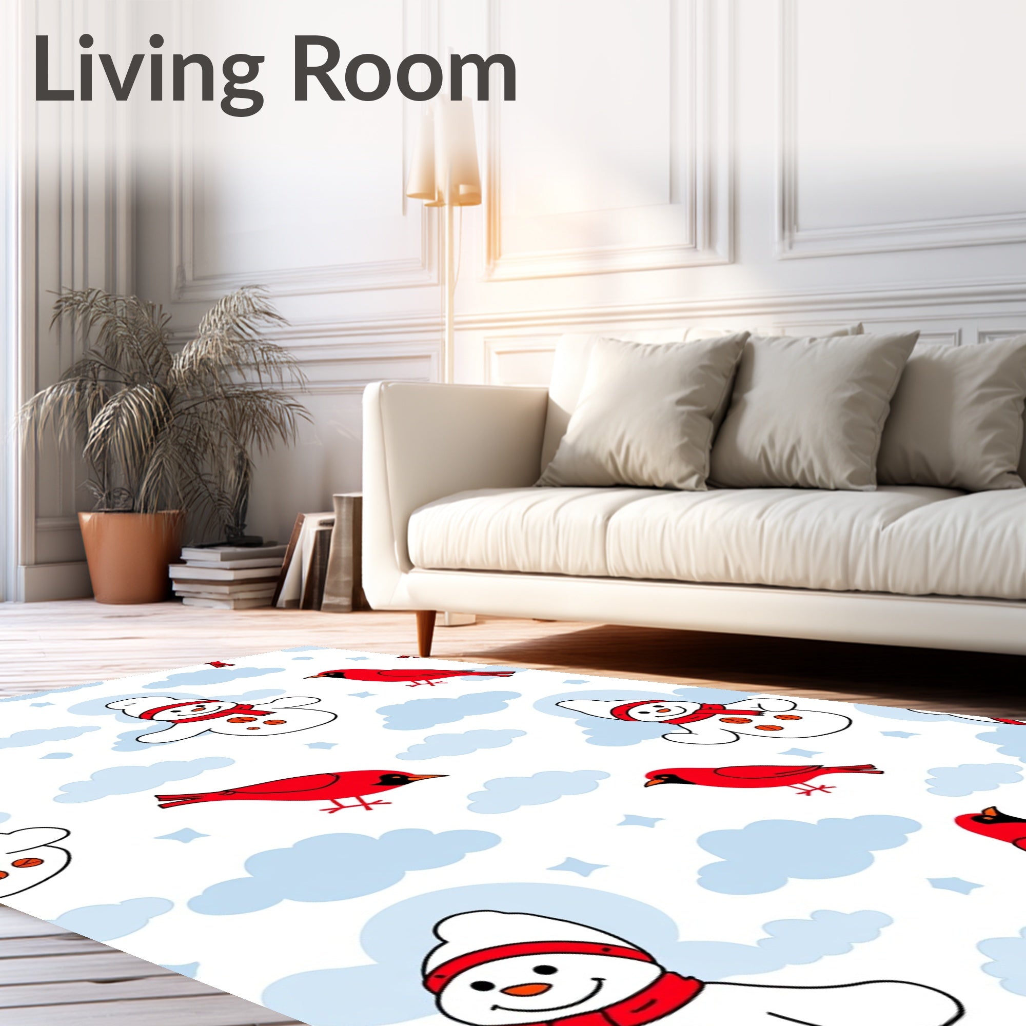 Christmas Snowmen Cardinal SkyRug Rug