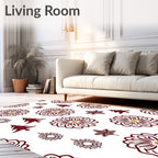 Crimson Snowflake and Pine Woodland Rug