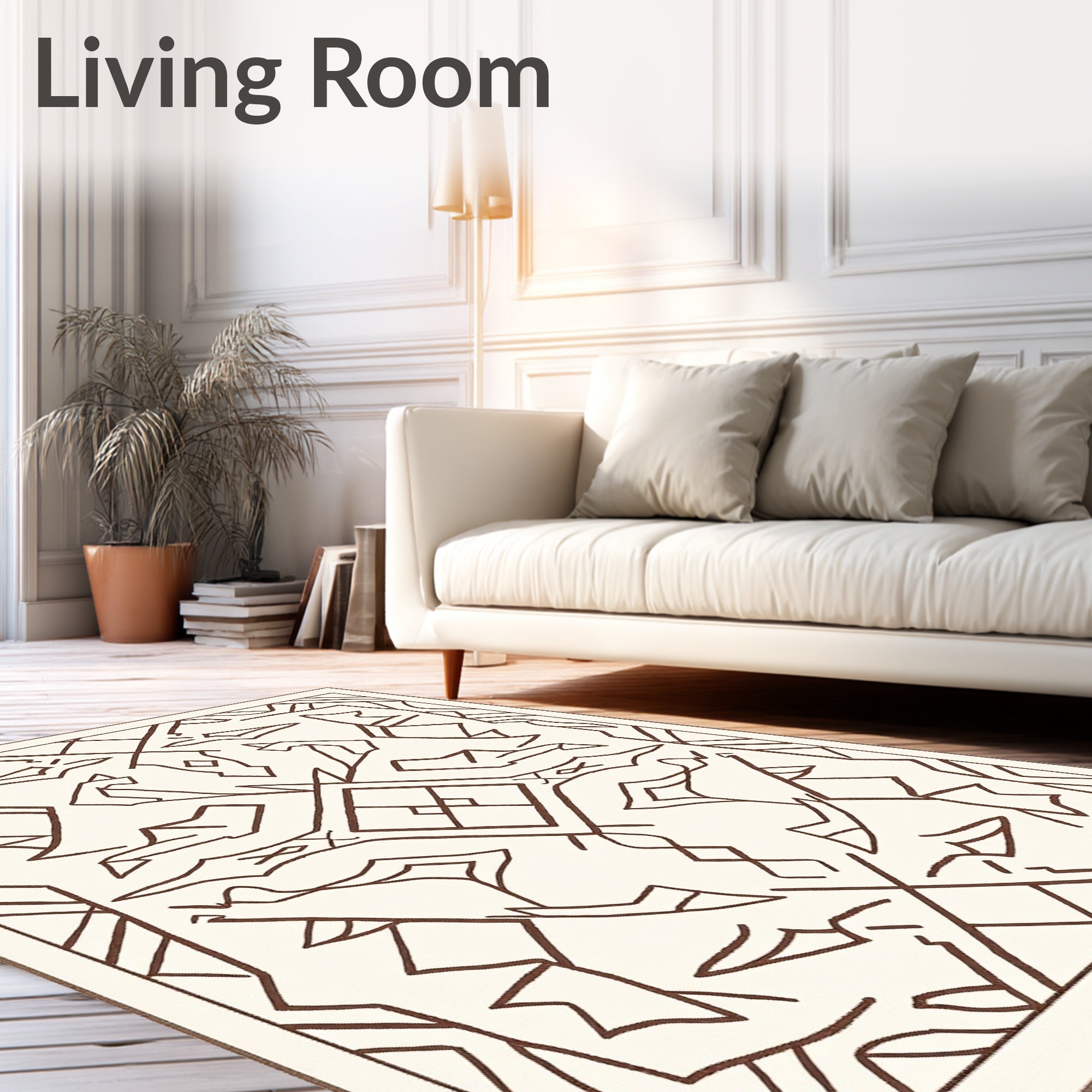 Bold Earthy Tone Geometric Animal Rug