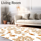Autumn Birds and Trees Scene Rug