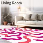 Vibrant Pink And Coral Organic Swirls Rug