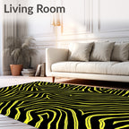 Bold Yellow Zebra Stripe Abstraction Rug