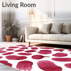Crimson Brushstroke Bloom Scatter Rug