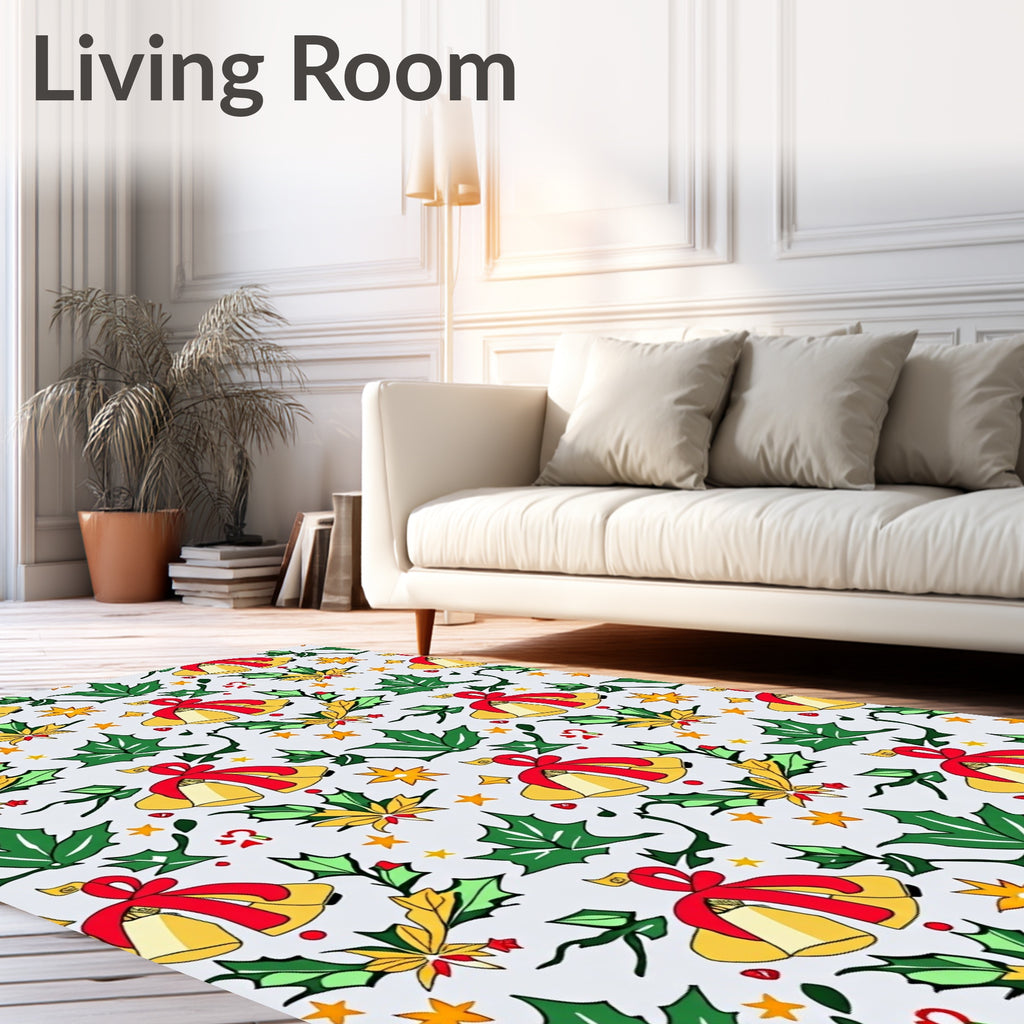 Jingle Bells Holly and Star Garland Rug