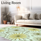 Yellow Dandelion Burst Whimsical Rug